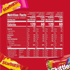 SKITTLES Original & Wild Berry, Starburst Original & FaveReds Fun Size Chewy Candy, Assorted Variety, Candy Bulk Individually Wrapped, 32.28 Oz Jumbo, Bulk Bag