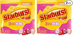 STARBURST FaveReds Fruit Chews Summer Candy, Sharing Size, 15.6 oz Resealable Bag (Pack of 2)