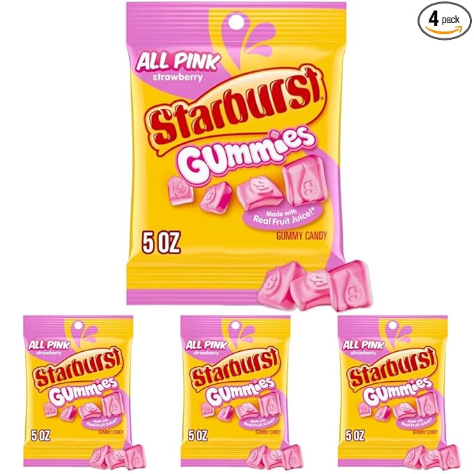 STARBURST All Pink Gummies, 5 oz Bag (Pack of 4)