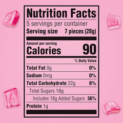 STARBURST Gummies All Pink Gummy Candy, 5 oz Bag, Pink Snacks, Individually Wrapped Candy Bag (Pack of 12)